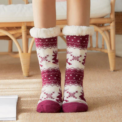 Slipper Socks With Grippers | Festive Non Slip Socks | Winter Socks